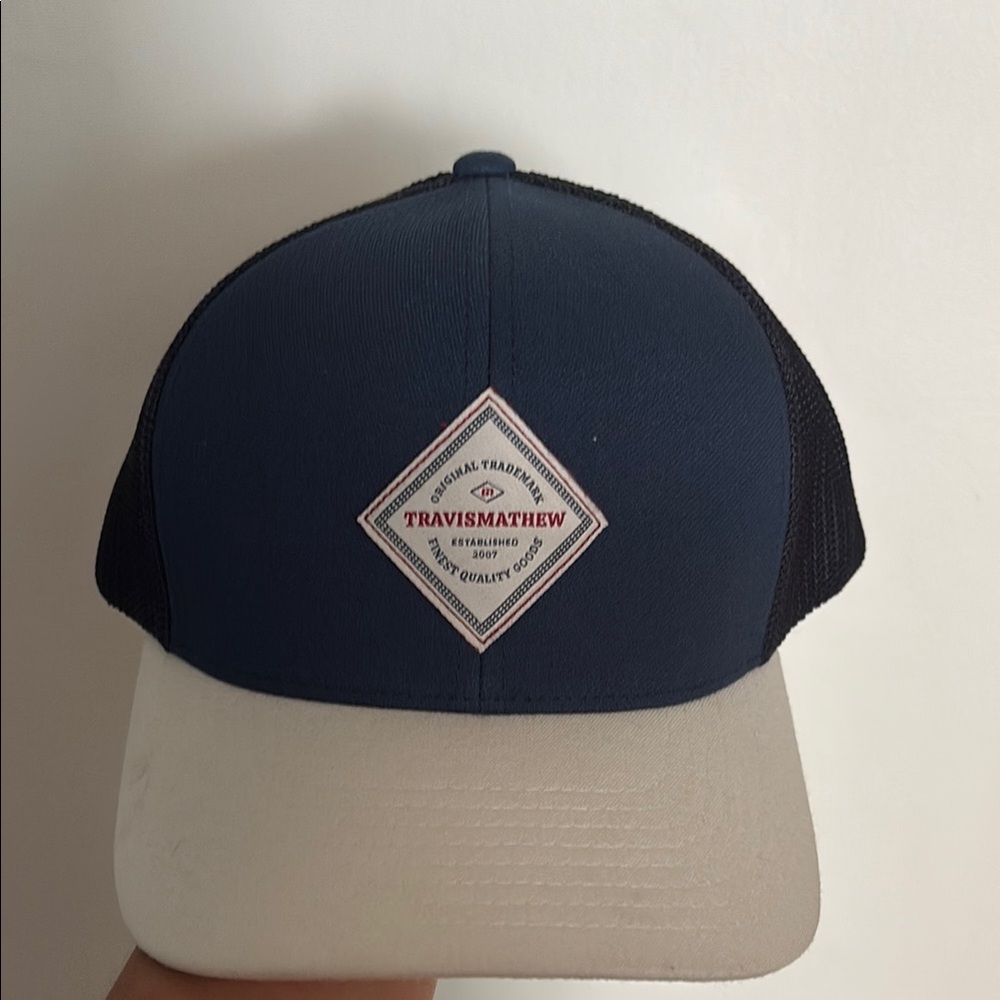 Travis Mathew Navy and Beige Hat